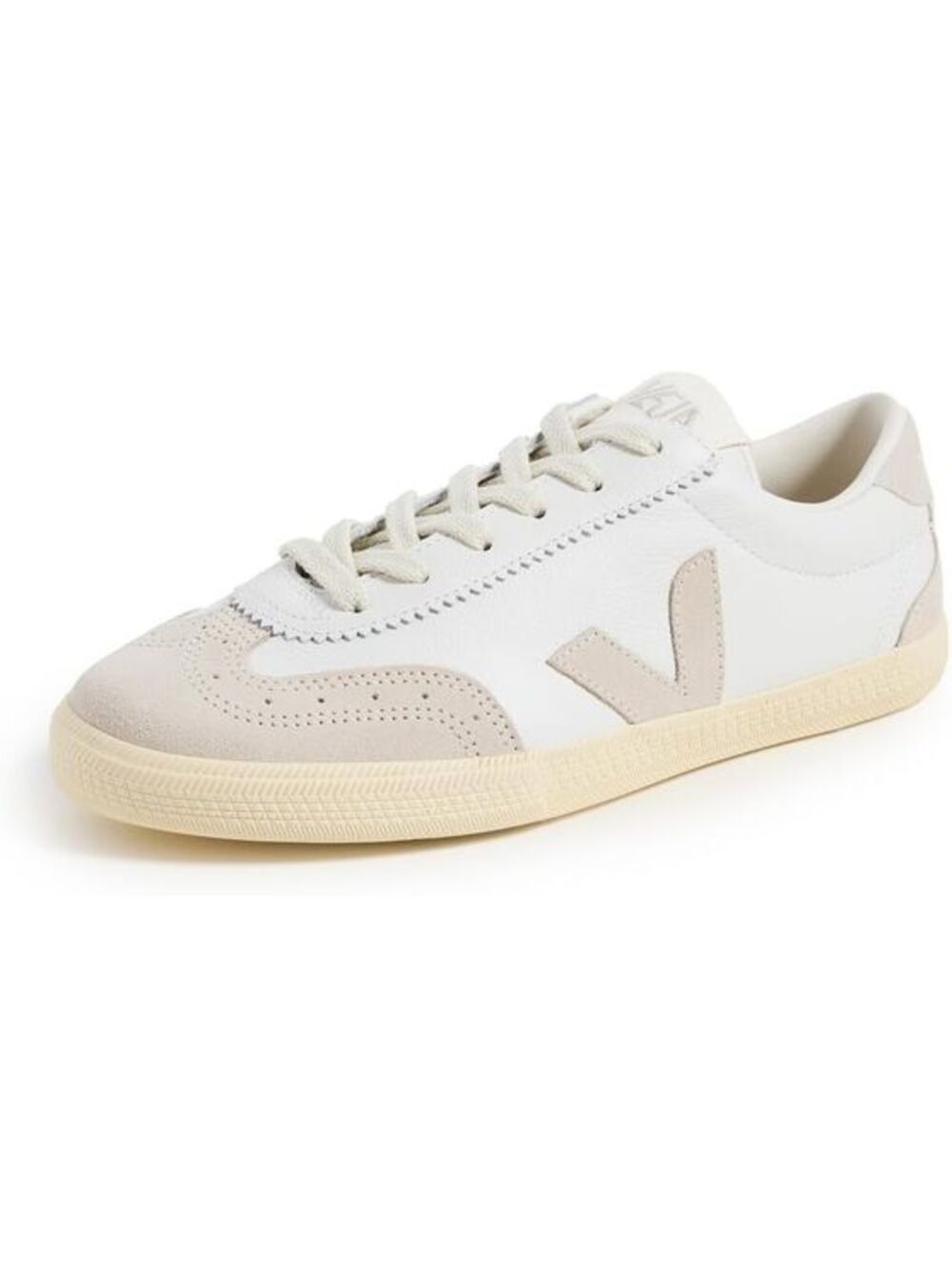 Veja Women Unisex Volley Canvas Sneakers, White/Natural 5 ($155)